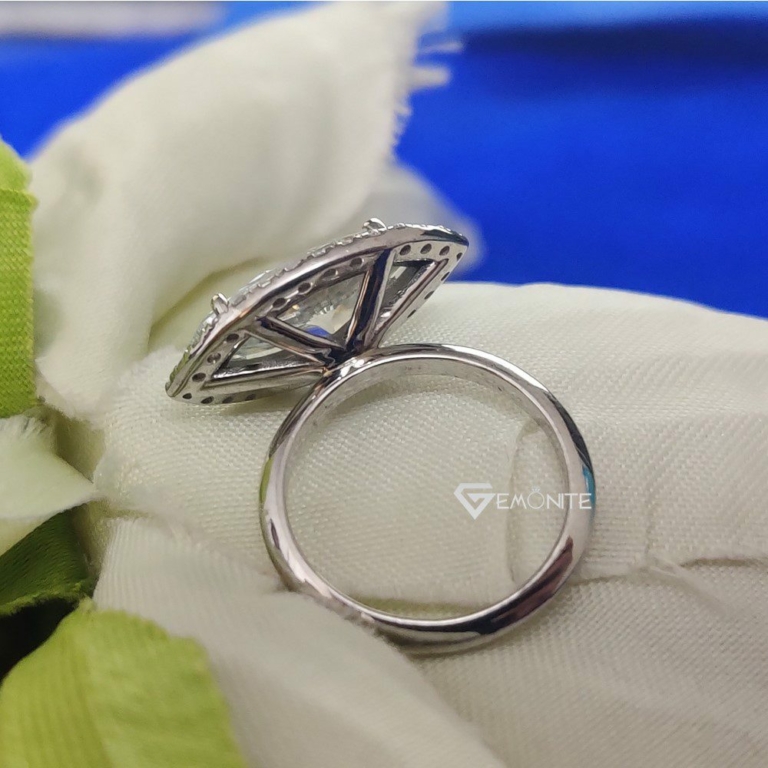 4TCW Marquise Cut VVS Moissanite Halo Engagement Ring, Jewelry Ring for Women Gift, Anniversary, Promise