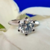2.5 Ct Excellent Round Cut Colorless Moissanite Engagement Ring, Simple Solitaire Ring, 6 Prong Round Ring 2.5 Ct Excellent Round Cut Colorless Moissanite Engagement Ring, Simple Solitaire Ring, 6 Prong Round Ring