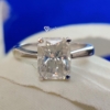 3.5 Ct Radiant Cut Moissanite Engagement Ring, Conflict Free Minimalist Women Ring, Solitaire Ring