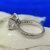 Elegant Solitaire Engagement Ring, 3.25 TCW Cushion Cut Moissanite Accent Stone Wedding Ring, Half Eternity Ring for Women