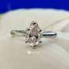 2.0 Ct Pear Cut Colorless Moissanite Engagement Ring, Simple Solitaire Ring, 6 Prong Pear Ring