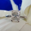 3.5 Ct Radiant Cut Moissanite Engagement Ring, Conflict Free Minimalist Women Ring, Solitaire Ring