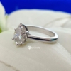 2.0 Ct Pear Cut Colorless Moissanite Engagement Ring, Simple Solitaire Ring, 6 Prong Pear Ring