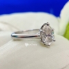 2.0 Ct Pear Cut Colorless Moissanite Engagement Ring, Simple Solitaire Ring, 6 Prong Pear Ring
