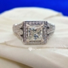3.5TCW VVS Antique Colorless Princess Cut Designer Moissanite Wedding Set, 3 Way Split Shank Bridal Set