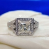 3.5TCW VVS Antique Colorless Princess Cut Designer Moissanite Wedding Set, 3 Way Split Shank Bridal Set
