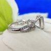 Infinity Moissanite Ring, 4.0 Tcw Emerald Cut Solitaire with Moissanite Engagement Ring, Bridal Handmade Swirl Prong Set Ring