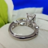 Infinity Moissanite Ring, 4.0 Tcw Emerald Cut Solitaire with Moissanite Engagement Ring, Bridal Handmade Swirl Prong Set Ring