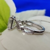 Infinity Moissanite Ring, 4.0 Tcw Emerald Cut Solitaire with Moissanite Engagement Ring, Bridal Handmade Swirl Prong Set Ring