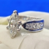 Solitaire Vintage Moissanite Art Deco Ring, 3.5TCW Marquise Cut VVS1 Colorless Marquise Wedding Ring with Side Stone Solitaire Vintage Moissanite Art Deco Ring, 3.5TCW Marquise Cut VVS1 Colorless Marquise Wedding Ring with Side Stone