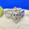 Solitaire Vintage Moissanite Art Deco Ring, 3.5TCW Marquise Cut VVS1 Colorless Marquise Wedding Ring with Side Stone Solitaire Vintage Moissanite Art Deco Ring, 3.5TCW Marquise Cut VVS1 Colorless Marquise Wedding Ring with Side Stone