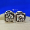 2.0 TCW Excellent Round Cut, Colorless Moissanite Diamond, Square Design Stud Push Back Earrings, Perfect Jewelry For Gift