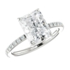 5.0CT Radiant Cut, Colorless Moissanite Engagement Ring, Wedding/Bridal Ring Set, Solitaire Halo Style, Solid Sterling Silver Vintage Antique Anniversary Promise Rings Gift for Her
