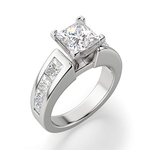 Escada Princess Cut 3.00Ct, VVS1 Clarity, Colorless Moissanite Diamond, 925 Sterling Silver Ring, Promise Ring, Anniversary Engagement Ring, Wedding Ring Escada Princess Cut 3.00Ct, VVS1 Clarity, Colorless Moissanite Diamond, 925 Sterling Silver Ring, Promise Ring, Anniversary Engagement Ring, Wedding Ring