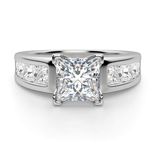 Escada Princess Cut 3.00Ct, VVS1 Clarity, Colorless Moissanite Diamond, 925 Sterling Silver Ring, Promise Ring, Anniversary Engagement Ring, Wedding Ring Escada Princess Cut 3.00Ct, VVS1 Clarity, Colorless Moissanite Diamond, 925 Sterling Silver Ring, Promise Ring, Anniversary Engagement Ring, Wedding Ring