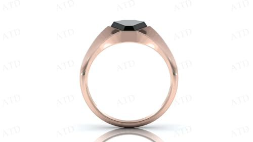 2.5 CT Vintage Coffin Shaped Black Onyx Signet Engagement Ring For Men 14k Gold Signet Wedding Ring Men Black Gemstone Bridal Rings Handmade Statement Ring Promise Anniversary Ring For Men