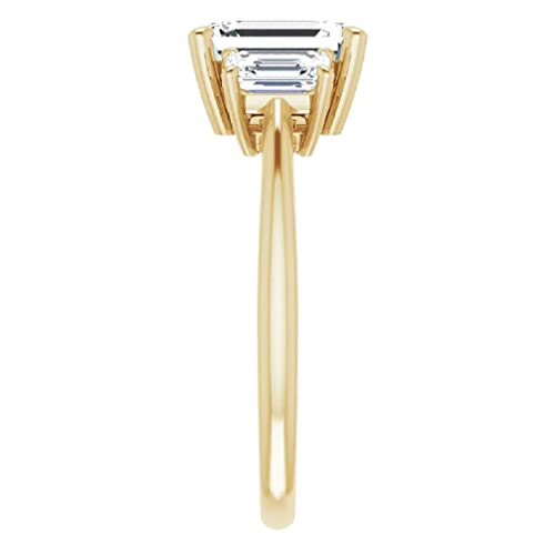 10K Solid Yellow Gold Handmade Engagement Rings 3.0 CT Emerald Cut Moissanite Diamond Solitaire Wedding/Bridal Rings for Women/Her Propose Ring 10K Solid Yellow Gold Handmade Engagement Rings 3.0 CT Emerald Cut Moissanite Diamond Solitaire Wedding/Bridal Rings for Women/Her Propose Ring