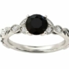 2.50 CT Art Deco Black Onyx Engagement Ring For Women Vintage Floral Black Onyx Wedding Ring Art Deco Leaf Wedding Ring Onyx Bridal Anniversary Ring