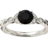 2.00 CT Art Deco Black Onyx Engagement Ring For Women Vintage Floral Black Onyx Wedding Ring Art Deco Leaf Wedding Ring Onyx Bridal Anniversary Ring