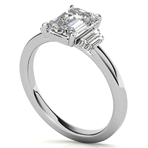 10K Solid White Gold Handmade Engagement Rings 2.0 CT Emerald Cut Moissanite Diamond Solitaire Wedding/Bridal Ring for Womens/Her Anniversary Ring 10K Solid White Gold Handmade Engagement Rings 2.0 CT Emerald Cut Moissanite Diamond Solitaire Wedding/Bridal Ring for Womens/Her Anniversary Ring