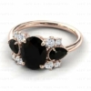 1.00 CT Vintage Black Onyx Engagement Ring Women Black Engagement Rings 14k Yellow Gold Black Onyx Wedding Ring Black Stone Vintage Bridal Anniversary Rings