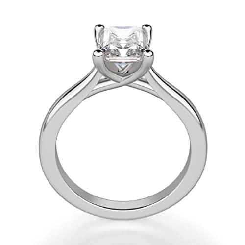 925 Silver Handmade Engagement Ring 1.50 CT Radiant Cut Moissanite Diamond Solitaire Wedding/Bridal Ring for Her/Women, Best Rings for Wife
