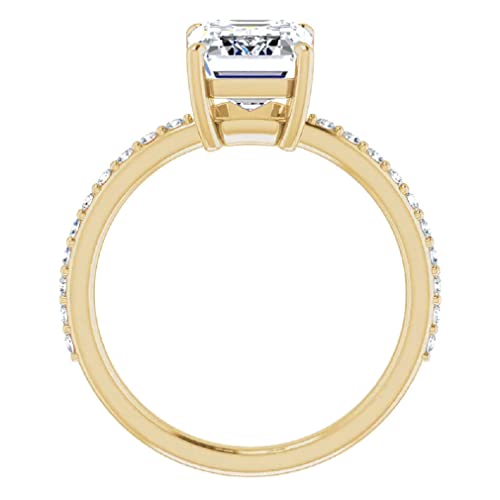 10K Solid Yellow Gold Handmade Engagement Rings 3.0 CT Emerald Cut Moissanite Diamond Solitaire Wedding/Bridal Rings Set for Women/Her Propose Ring 10K Solid Yellow Gold Handmade Engagement Rings 3.0 CT Emerald Cut Moissanite Diamond Solitaire Wedding/Bridal Rings Set for Women/Her Propose Ring