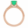 3 CT Victorian Emerald Shape Emerald Engagement Ring 14k Gold, Vintage Genuine Emerald Diamond Wedding Ring, Antique Green Emerald Bridal Ring, May Birthstone, Anniversary Ring, Promise Ring