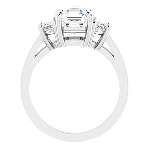 10K Solid White Gold Handmade Engagement Ring 3.0 CT Asscher Cut Moissanite Diamond Solitaire Wedding/Bridal Rings for Women/Her Proposes Ring 10K Solid White Gold Handmade Engagement Ring 3.0 CT Asscher Cut Moissanite Diamond Solitaire Wedding/Bridal Rings for Women/Her Proposes Ring