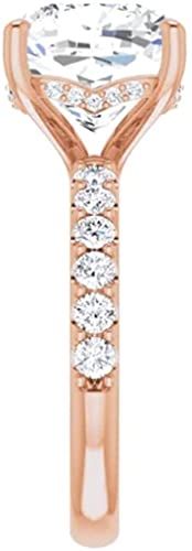 18K Gold 6 CT Cushion Cut VVS1 Colorless Moissanite Engagement Rings for Women Bridal Set Handmade Diamond Wedding Rings for Gifts Rose Gold 18K Gold 6 CT Cushion Cut VVS1 Colorless Moissanite Engagement Rings for Women Bridal Set Handmade Diamond Wedding Rings for Gifts Rose Gold