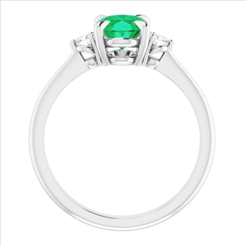 Three Stone Oval 3 CT Emerald Engagement Ring 14k Gold, Dainty Green Emerald Ring, Thin Band Chatham Emerald Diamond Ring, Minimalist Ring, Filigree Art Deco Antique Ring, Perfact for Gift Three Stone Oval 3 CT Emerald Engagement Ring 14k Gold, Dainty Green Emerald Ring, Thin Band Chatham Emerald Diamond Ring, Minimalist Ring, Filigree Art Deco Antique Ring, Perfact for Gift