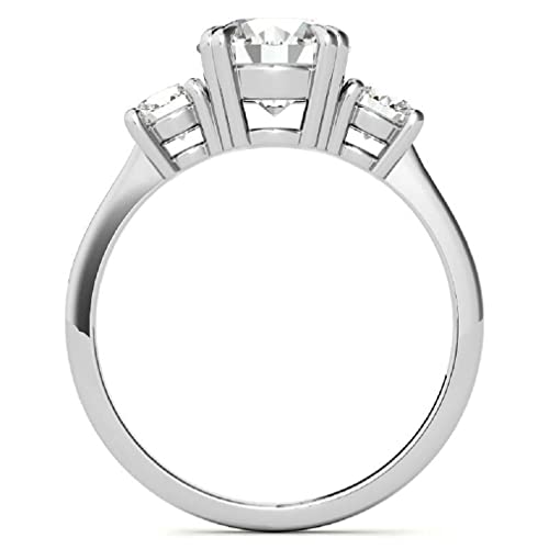 925 Silver, 10K/14K/18K Solid Gold Moissanite Engagement Ring, 2 CT Round Cut Handmade Solitaire Ring Diamond Wedding Ring for Women, Birthday Gifts, VVS1 Colorless