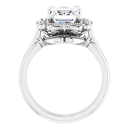 2 CT Emerald Cut VVS1 Colorless Moissanite Engagement Ring Set, Wedding/Bridal Ring Set, Sterling Silver Vintage Antique Anniversary Promise Ring Set Gifts 2 CT Emerald Cut VVS1 Colorless Moissanite Engagement Ring Set, Wedding/Bridal Ring Set, Sterling Silver Vintage Antique Anniversary Promise Ring Set Gifts