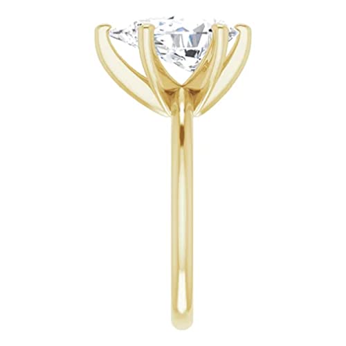 10K Solid Yellow Gold Handmade Engagement Ring 2 CT Pear Cut Moissanite Diamond Solitaire Wedding/Bridal Rings for Women/Her Propose Ring