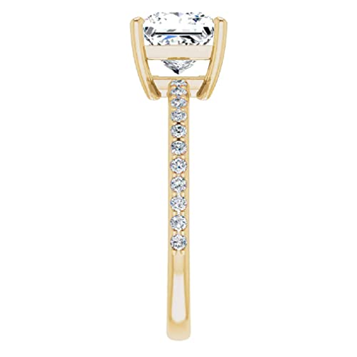 10K Solid Yellow Gold Handmade Engagement Rings 2.0 CT Princess Cut Moissanite Diamond Solitaire Wedding/Bridal Ring Set for Women/Her Propose Ring 10K Solid Yellow Gold Handmade Engagement Rings 2.0 CT Princess Cut Moissanite Diamond Solitaire Wedding/Bridal Ring Set for Women/Her Propose Ring