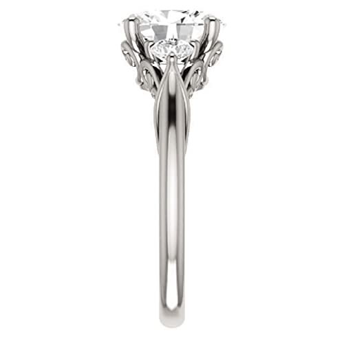10K Solid White Gold Handmde Engagement Ring 3 CT Oval Cut Moissanite Diamond Solitaire Wedding/Bridal Ring for Women/Her Propose Rings