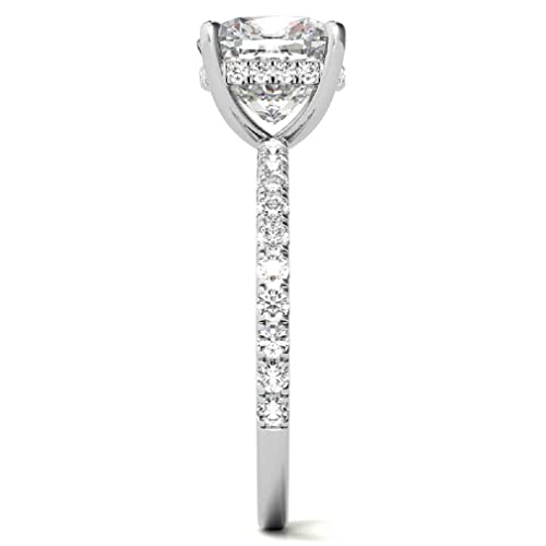 10K Solid White Gold Handmade Engagement Ring 2 CT Cushion Cut Moissanite Diamond Solitaire Wedding/Bridal Ring for Women/Her Propose Rings 10K Solid White Gold Handmade Engagement Ring 2 CT Cushion Cut Moissanite Diamond Solitaire Wedding/Bridal Ring for Women/Her Propose Rings