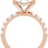 10K Gold 4 CT Round Cut VVS1 Simulated Diamond Engagement Ring for Women Bridal Ring Set Diamond Wedding Rings for Gifts Anniversary Promise Her Rose Gold