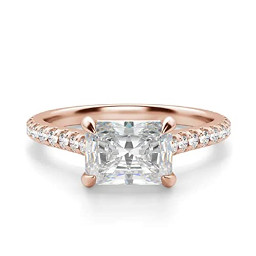 1 CT Radiant Cut Solitaire Engagement Rings Moissanite Petite Ring Promise Gifts for Her Wedding Rings for Women