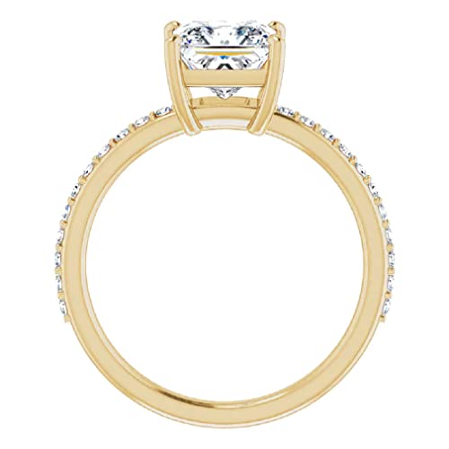 10K Solid Yellow Gold Handmade Engagement Rings 2.0 CT Princess Cut Moissanite Diamond Solitaire Wedding/Bridal Ring Set for Women/Her Propose Ring 10K Solid Yellow Gold Handmade Engagement Rings 2.0 CT Princess Cut Moissanite Diamond Solitaire Wedding/Bridal Ring Set for Women/Her Propose Ring