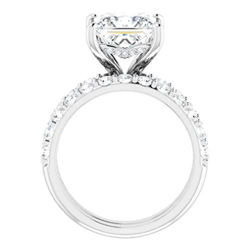 3 CT Princess Cut VVS1 Colorless Moissanite Engagement Ring Set, Wedding/Bridal Ring Set, Sterling Silver Vintage Antique Anniversary Promise Ring Set Gift for Her 3 CT Princess Cut VVS1 Colorless Moissanite Engagement Ring Set, Wedding/Bridal Ring Set, Sterling Silver Vintage Antique Anniversary Promise Ring Set Gift for Her