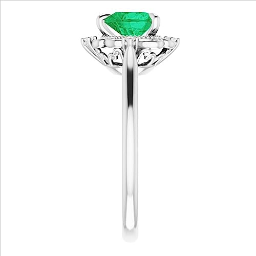 Vintage Halo 1 CT Heart Shape Emerald Diamond Ring 10K White Gold, Victorian Natural Green Emerald Engagement Ring, Antique Emerald Ring, Wedding Ring Vintage Halo 1 CT Heart Shape Emerald Diamond Ring 10K White Gold, Victorian Natural Green Emerald Engagement Ring, Antique Emerald Ring, Wedding Ring
