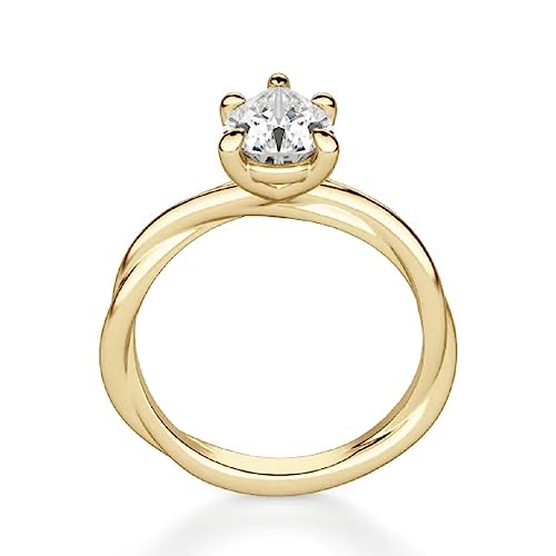 10K Solid Yellow Gold Handmade Engagement Ring 1.00 CT Pear Cut Moissanite Diamond Solitaire Wedding/Bridal Ring for Her/Women Lovely Rings 10K Solid Yellow Gold Handmade Engagement Ring 1.00 CT Pear Cut Moissanite Diamond Solitaire Wedding/Bridal Ring for Her/Women Lovely Rings