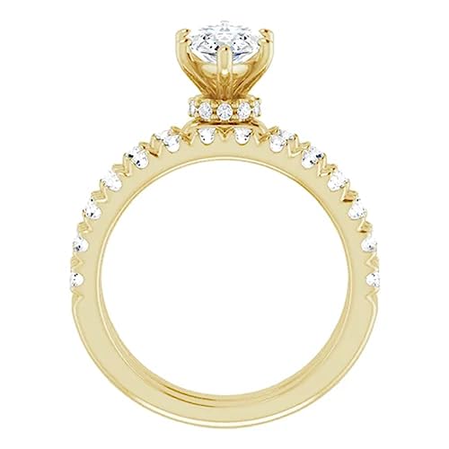 10K Solid Yellow Gold Handmade Engagement Rings 1 CT Marquise Cut Moissanite Diamond Solitaire Wedding/Bridal Ring Set for Her, Amazing Gifts 10K Solid Yellow Gold Handmade Engagement Rings 1 CT Marquise Cut Moissanite Diamond Solitaire Wedding/Bridal Ring Set for Her, Amazing Gifts