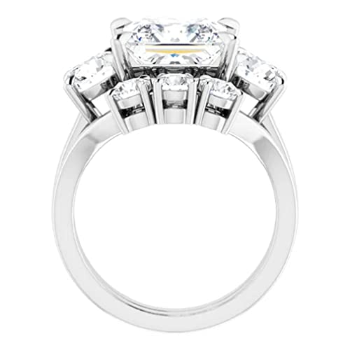 5 CT Princess Cut VVS1 Colorless Moissanite Engagement Ring Set, Wedding/Bridal Ring Set, Sterling Silver Vintage Antique Anniversary Propose Rings Set Gifts for Her 5 CT Princess Cut VVS1 Colorless Moissanite Engagement Ring Set, Wedding/Bridal Ring Set, Sterling Silver Vintage Antique Anniversary Propose Rings Set Gifts for Her