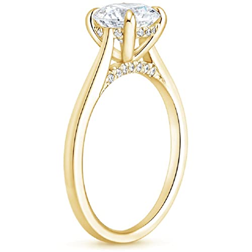 10K Solid Yellow Gold Handmade Engagement Rings 1.0 CT Marquise Cut Moissanite Diamond Solitaire Wedding/Bridal Ring Set for Women/Her Propose Ring