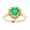 Vintage Halo 1 CT Heart Shape Emerald Diamond Ring 10K White Gold, Victorian Natural Green Emerald Engagement Ring, Antique Emerald Ring, Wedding Ring Vintage Halo 1 CT Heart Shape Emerald Diamond Ring 10K White Gold, Victorian Natural Green Emerald Engagement Ring, Antique Emerald Ring, Wedding Ring