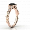 2.00 CT Art Deco Black Onyx Engagement Ring For Women Vintage Floral Black Onyx Wedding Ring Art Deco Leaf Wedding Ring Onyx Bridal Anniversary Ring