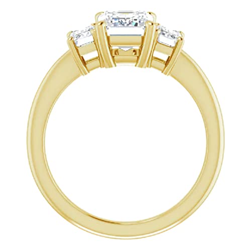 10K Solid Yellow Gold Handmade Engagement Rings 3.0 CT Emerald Cut Moissanite Diamond Solitaire Wedding/Bridal Rings for Women/Her Propose Ring 10K Solid Yellow Gold Handmade Engagement Rings 3.0 CT Emerald Cut Moissanite Diamond Solitaire Wedding/Bridal Rings for Women/Her Propose Ring