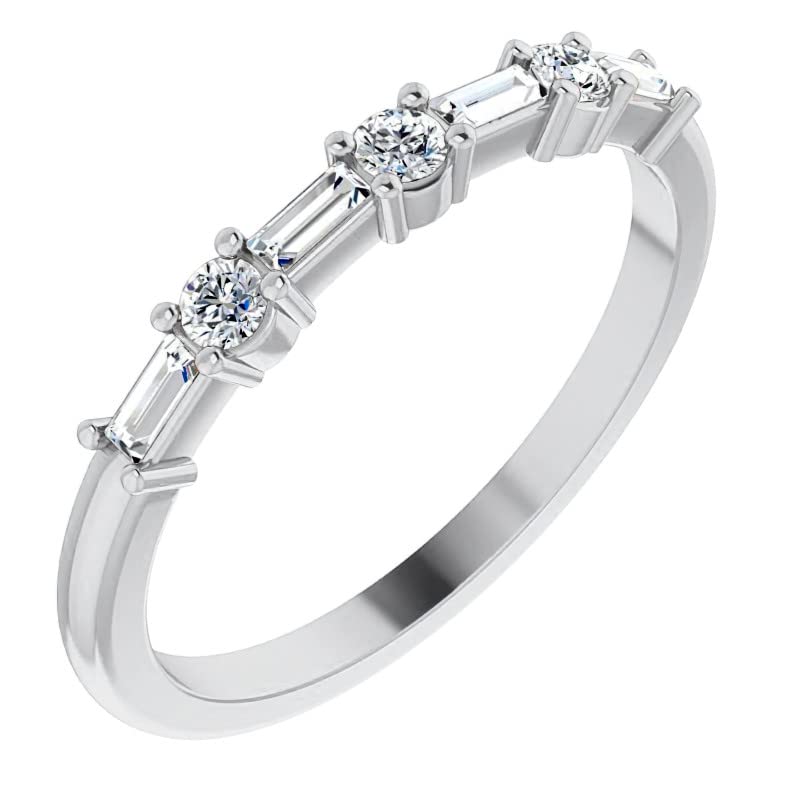 0.15 CT Moissanite Matching Comfort Fit Band Colorless Moissanite Engagement Ring Wedding Band Silver Solitaire Vintage Antique Anniversary Diamond Moissanite Rings Lovely Gift